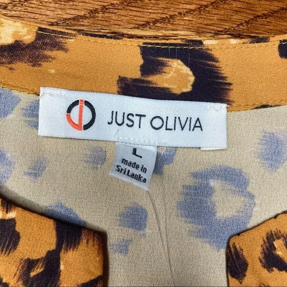 NWT Just Olivia Mustard/Brown Blouse  Sz: L - Picture 4 of 4